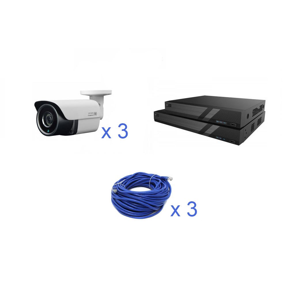 Комплект видеонаблюдения IP с 3 камерами 5Mp