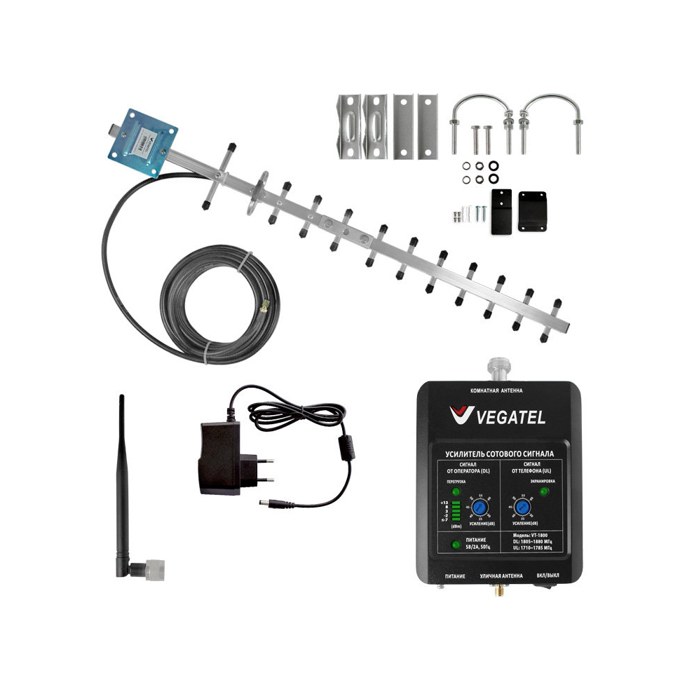 Комплект усиления сотовой связи Vegatel VT-1800-kit (LED) - купить недорого с доставкой в Москве