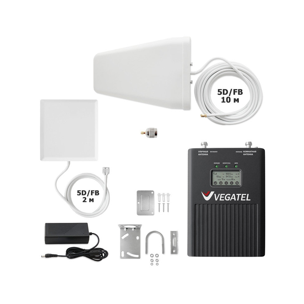 Комплект усиления сотовой связи Vegatel VT3-900L-kit (дом, LED) - купить недорого с доставкой в Москве 10