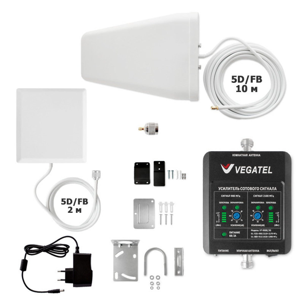 Комплект усиления сотовой связи Vegatel VT-900E/3G-kit (дом, LED) - купить недорого с доставкой в Москве 10