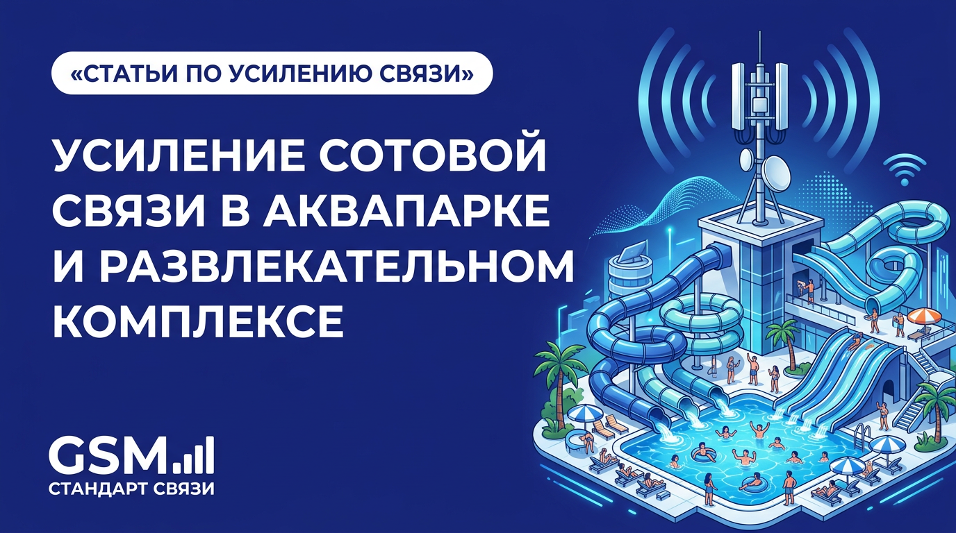 Усиление сотовой связи в аквапарке и развлекательном комплексе