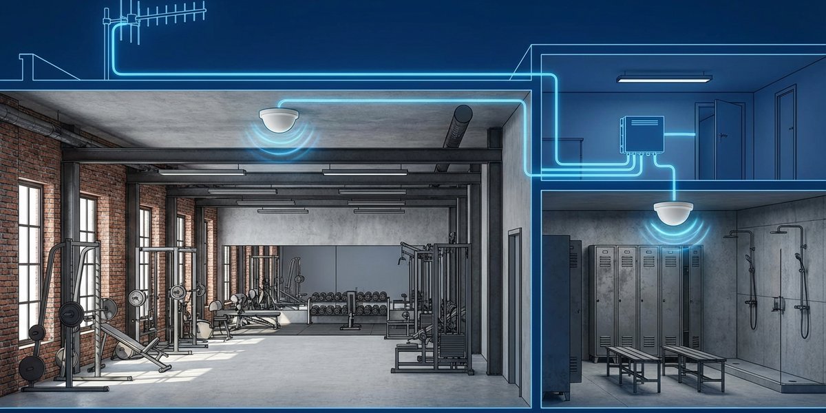 Схема усиления связи в фитнес-клубе