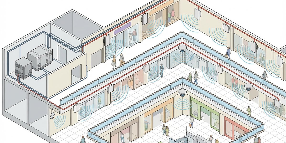 Схема усиления связи в торговом центре