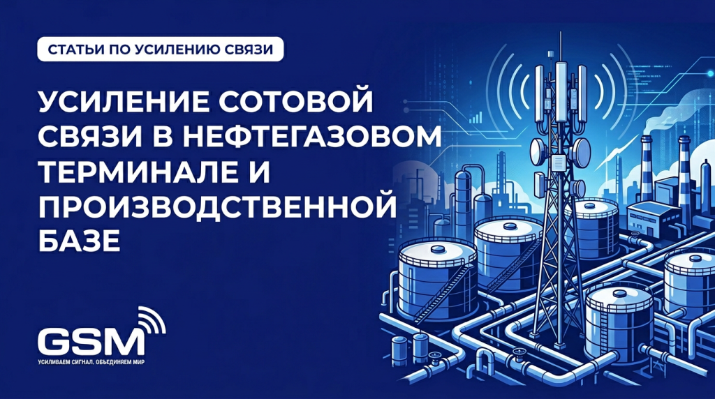 Усиление сотовой связи на нефтегазовом терминале и базе